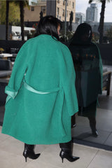 Manteau solide vert tendance mode