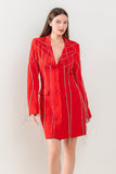 ROBE BLAZER À FRANGES EN CRISTAL ROUGE