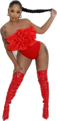 Body  suite extensible avec Froufrous / Rouge