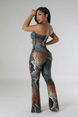 Combinaison extensible décolleté ouvert