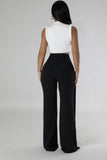 Pantalon extensible taille haute avec ceinture élastique