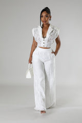 Ensemble pantalon taille non stretch et top sans manche