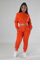 Ensemble jogging orange Jessamy