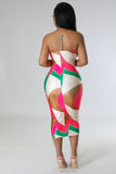 Robe bustier longue multicolore