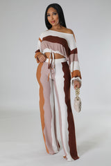 Ensemble Laurel pantalon large et top manche longue