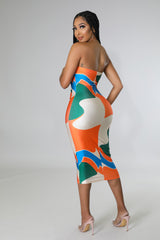 Robe Bustier multicolore Cathy