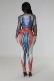 Ensemble deux pièces multicolores body suit pantalon