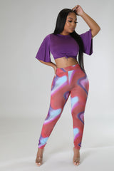 Nova ensemble legging top violet