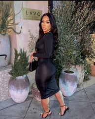 Robe-longue à lacet  ruché