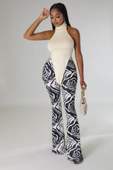 Ensemble pantalon bas large et top Sans manche