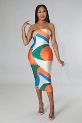 Robe Bustier multicolore Cathy