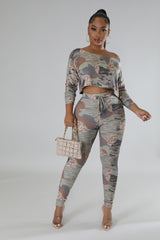 Ensemble taille haute Nervuré legging top à manche longue