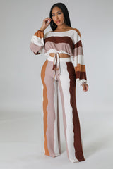 Ensemble Laurel pantalon large et top manche longue