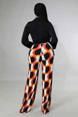 Ensemble top pantalon large  multicolore