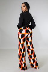 Ensemble top pantalon large  multicolore