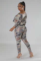 Ensemble taille haute Nervuré legging top à manche longue