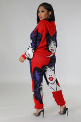 Ensemble deux pièces Sweat à capuche oversize rouge tricoter