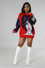 Ensemble deux pièces Sweat à capuche oversize rouge tricoter