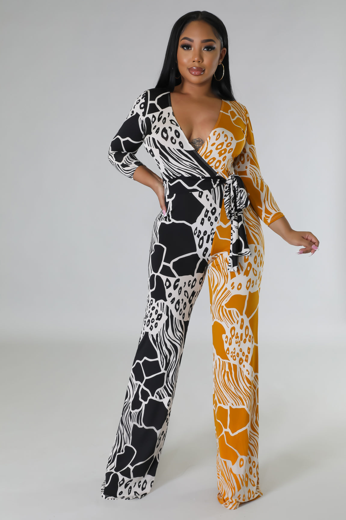 Combinaison semi-Stretch Karla Noir/Jaune à manche