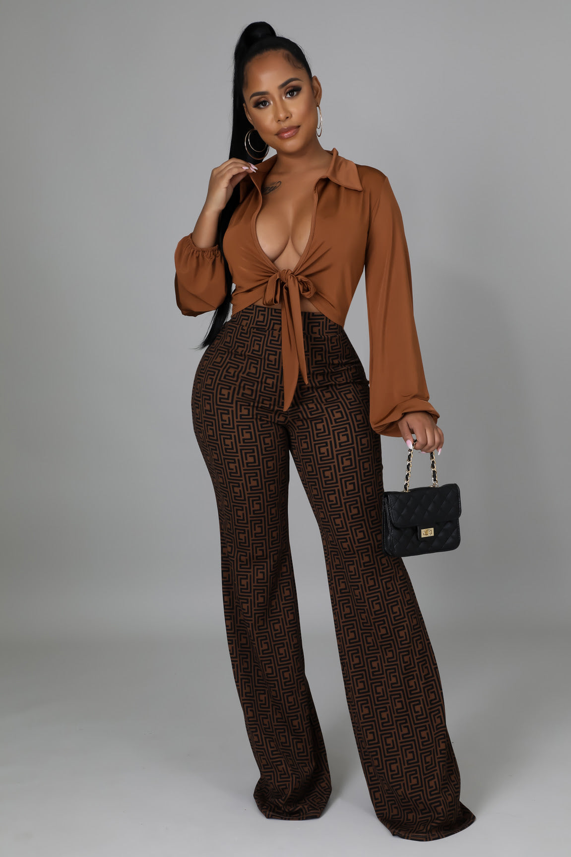 Ensemble 2 pieces pantalon large et top